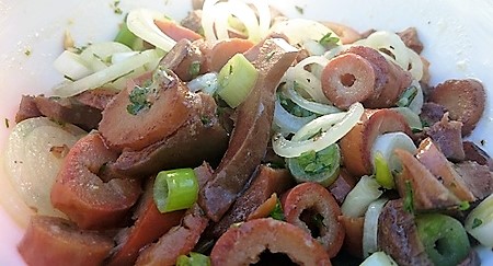 Mustáros-fokhagymás rizikegomba-saláta