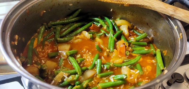 Vegán zöldbab lecsó